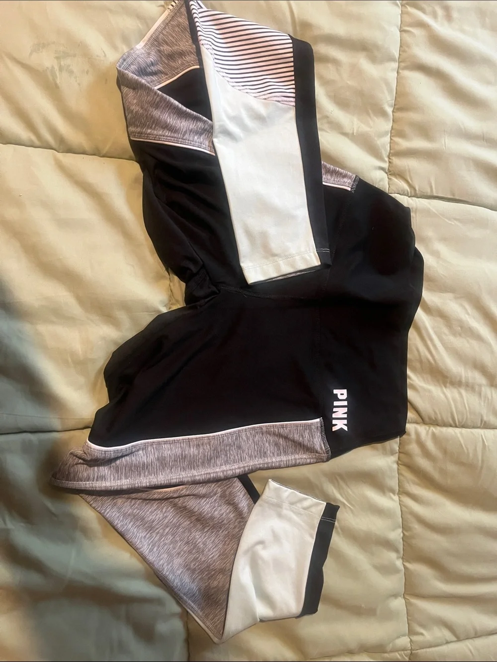 PINK Victoria's Secret Black, White & Heather Gray, light tealLeggings - Picture 1 of 4
